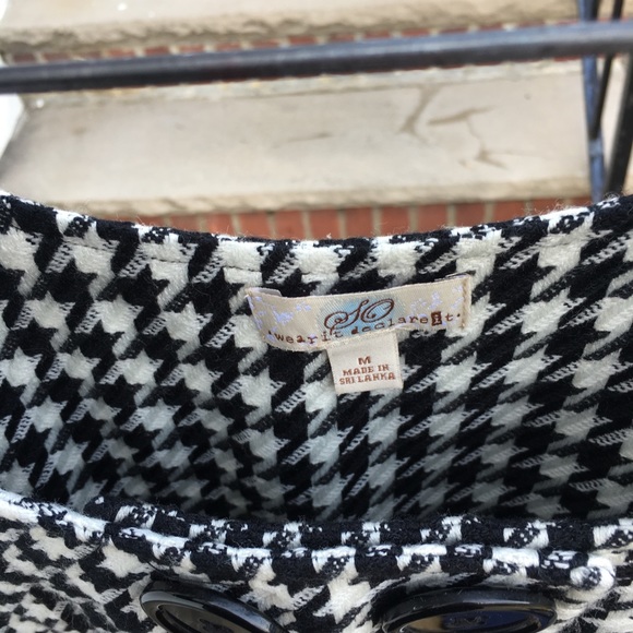 Houndstooth wool blend sleeveless dress - Picture 4 of 8